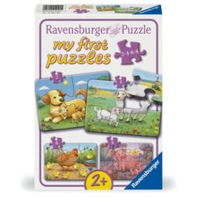 Primul meu puzzle familii de animale de la ferma 2 4 6 8 piese
